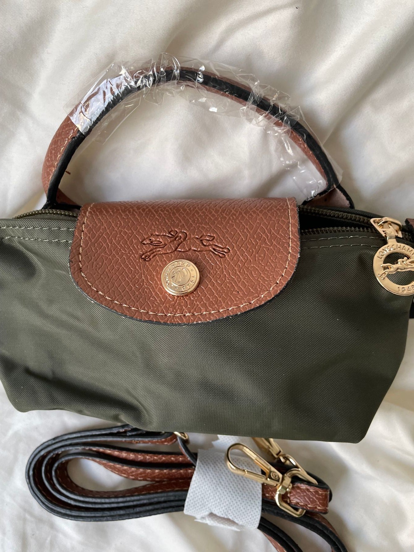 Longchamp Le Pliage Pouch with Handle (Forest Green)