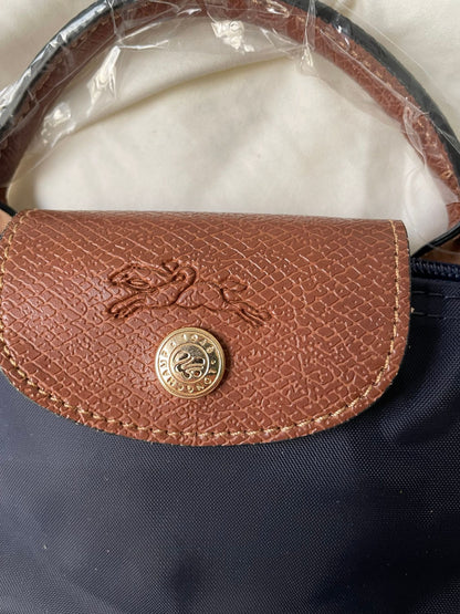Longchamp Le Pliage Pouch with Handle (Navy Blue)