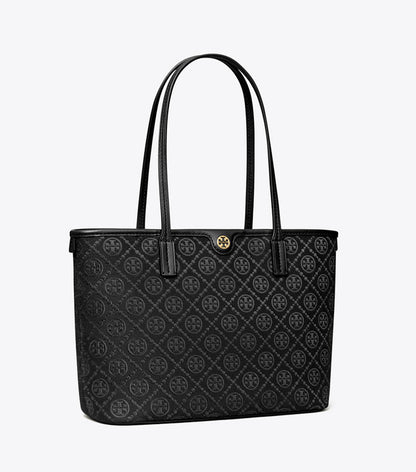 Tory Burch T Monogram Tote Bag (Black)