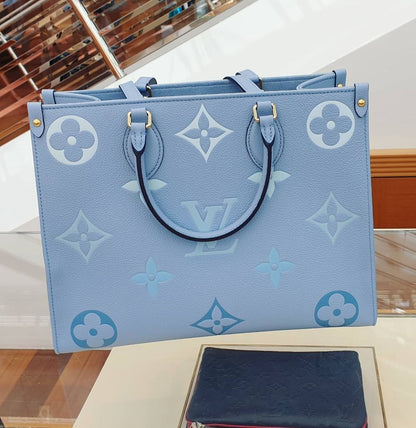 Louis Vuitton OnTheGo MM Large Tote Bag (Sky Blue)
