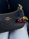 Coach Teri Shoulder Bag In Signature Canvas with Cherry Charm