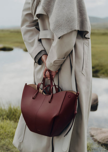 Polene Cyme Shoulder Bag (Maroon)