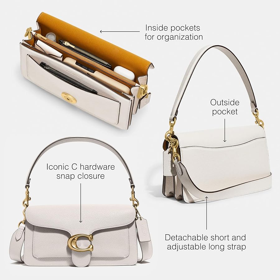 COACH Tabby 26 Bag White Leather
