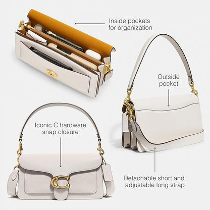 COACH Tabby 26 Bag White Leather