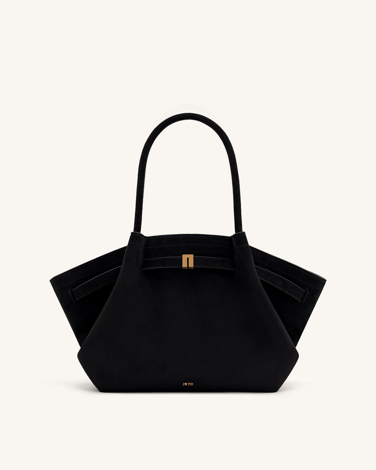 JW PIE Hana Medium Faux Suede Tote Bag Medium (Black)