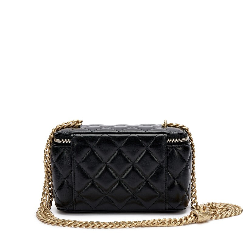Chanel Lambskin Enamel Quilted Vanity Case
