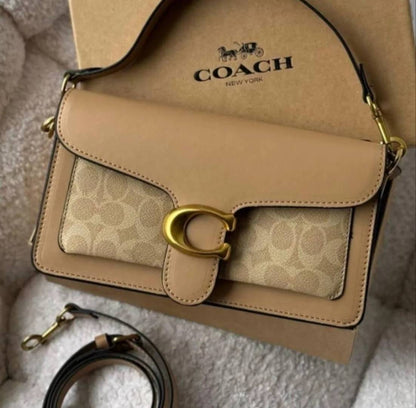 COACH Tabby 26 Beige Canvas Design