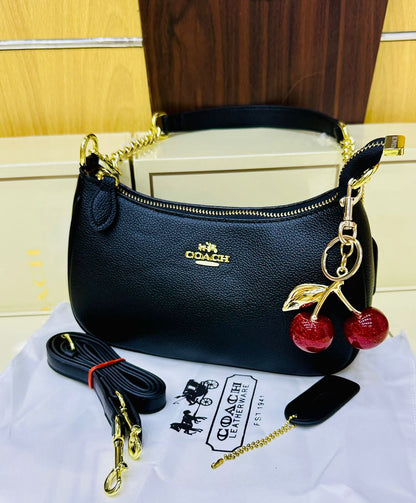 Coach Teri Shoulder Bag In Signature Canvas with Cherry Charm