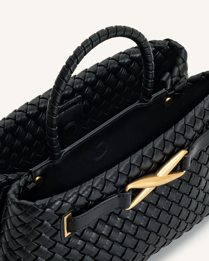 JW PIE Elora Woven Tote Bag (Black)