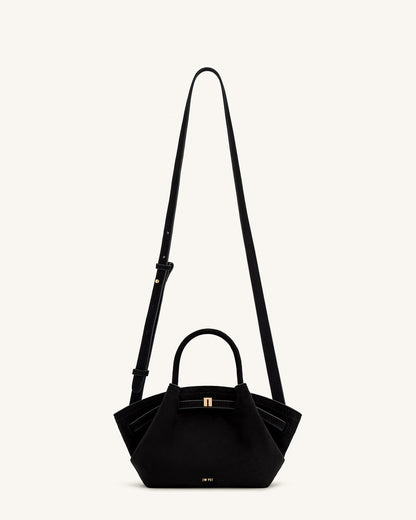 JW PIE Hana Small Faux Suede Tote Bag (Black)