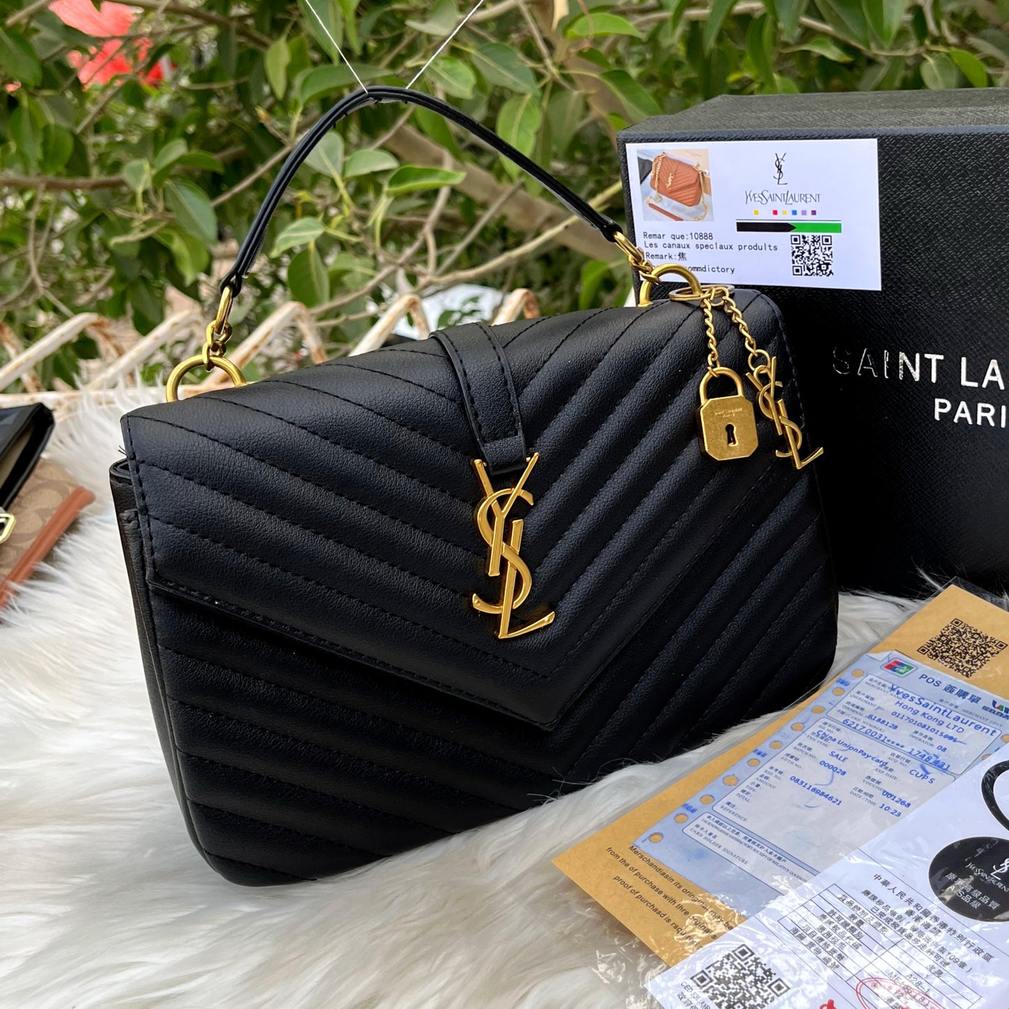YSL College Chevron-quilted lamb leather Crossbody Bag