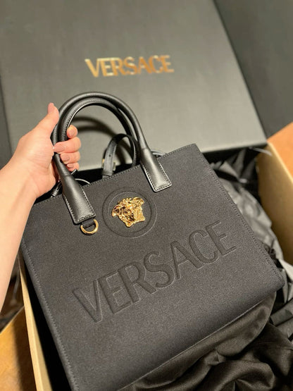 VERSACE La Medusa Canvas Small Tote Bag