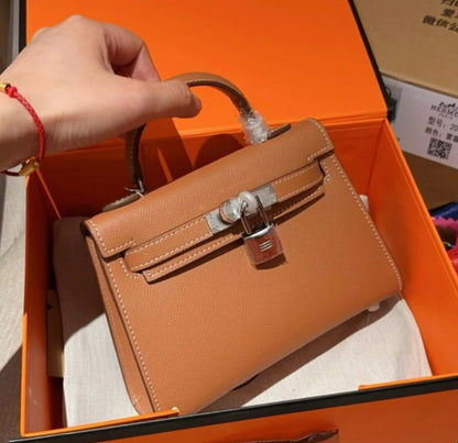 Hermes Mini Kelly 20 Bag Brown