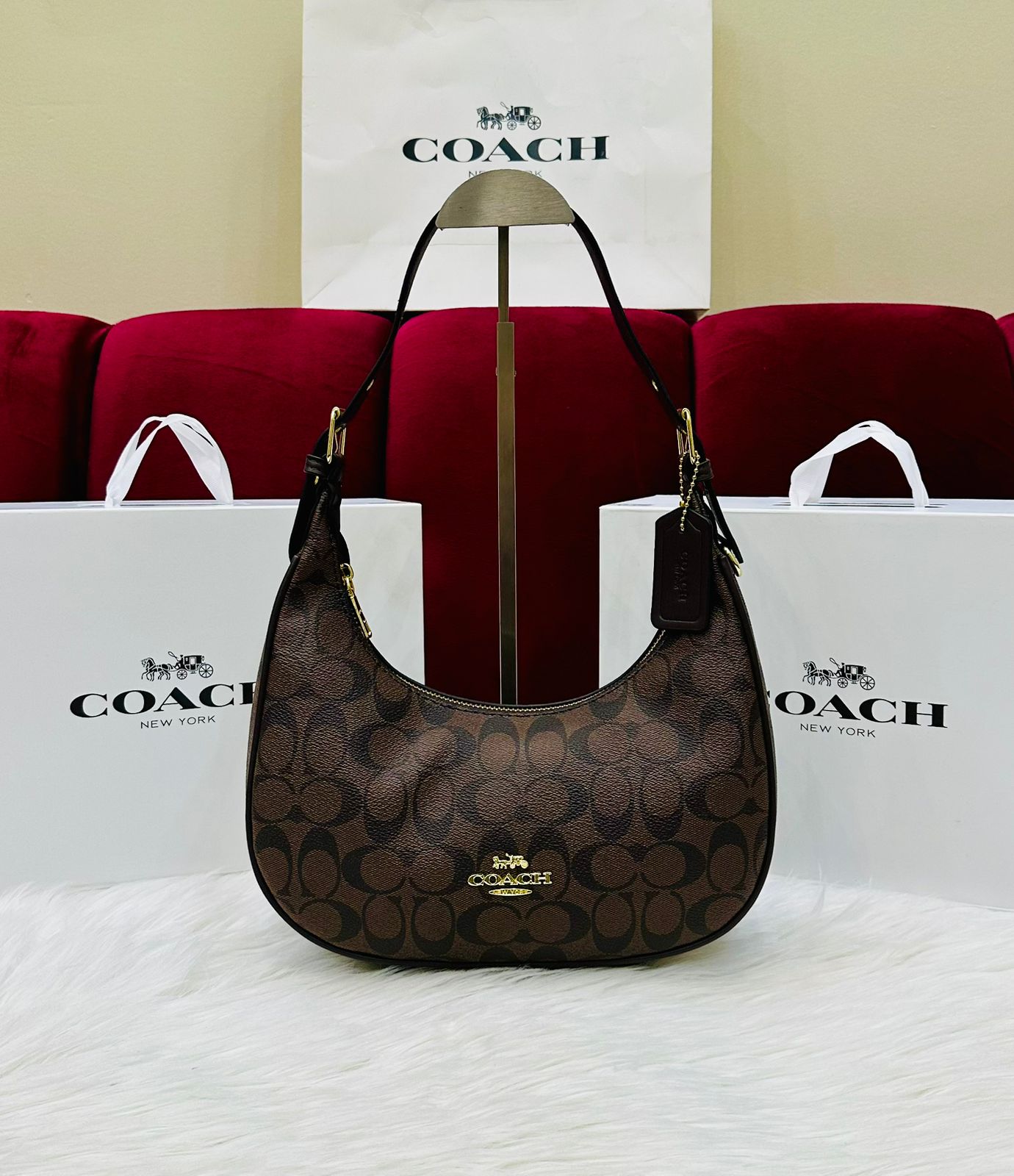 COACH Bailey Hobo Shoulder Bag Canvas Design