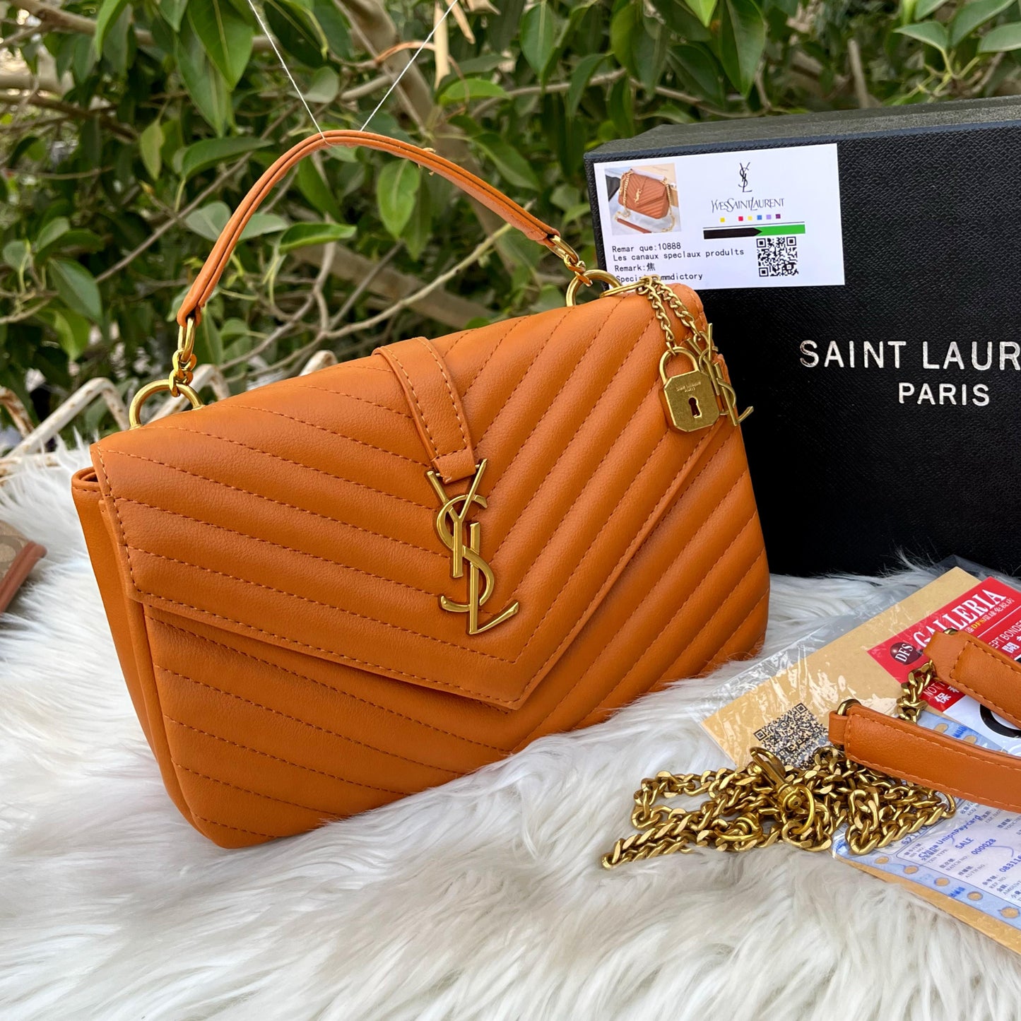YSL College Chevron-quilted lamb leather Crossbody Bag
