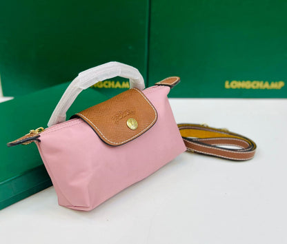 Longchamp Le Pliage Pouch with Handle (Powder Pink)