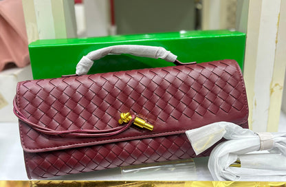 Bottega Venetta Andiamo Clutch Bag (Mahroon)