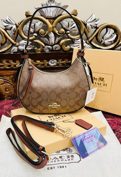 Coach Kleo Hobo in Signature Canvas (Brown)