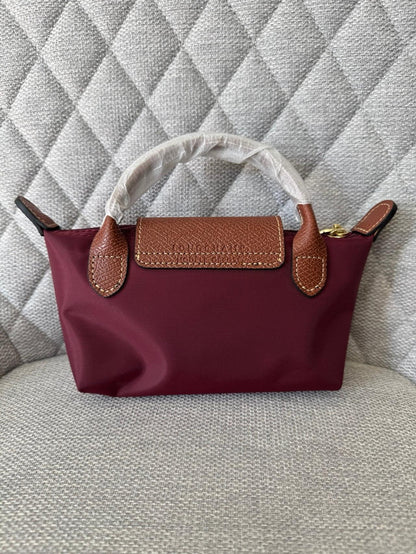 Longchamp Le Pliage Pouch with Handle (Burgundy)