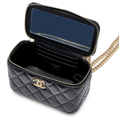 Chanel Lambskin Enamel Quilted Vanity Case