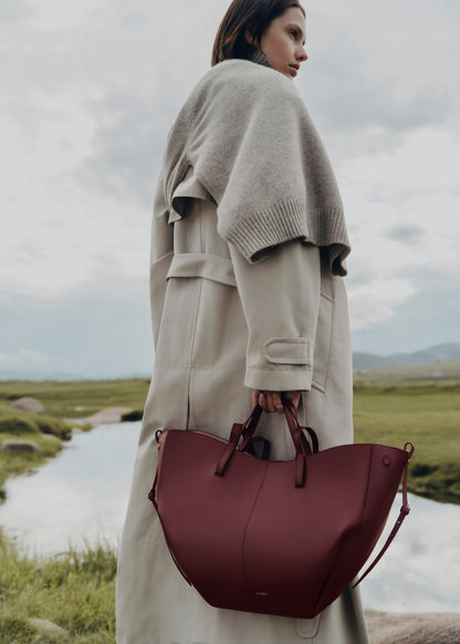 Polene Cyme Shoulder Bag (Maroon)