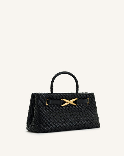 JW PIE Elora Woven Tote Bag (Black)