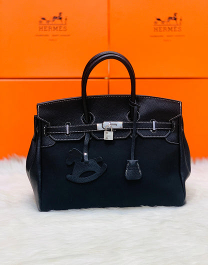 Hermes Fauve Barenia and Toile Swift Birkin 30 Tote