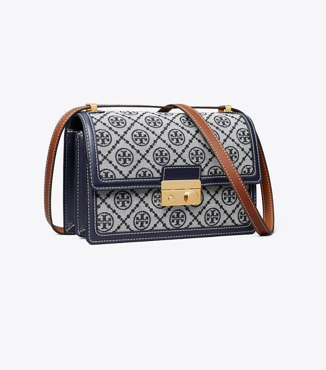 Tory Burch T Monogram Shoulder Bag (Navy)