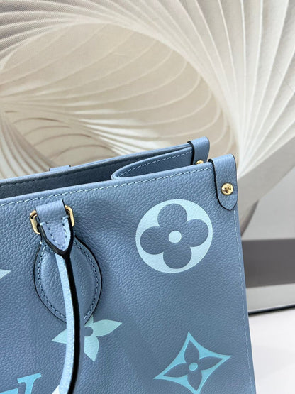 Louis Vuitton OnTheGo MM Large Tote Bag (Sky Blue)