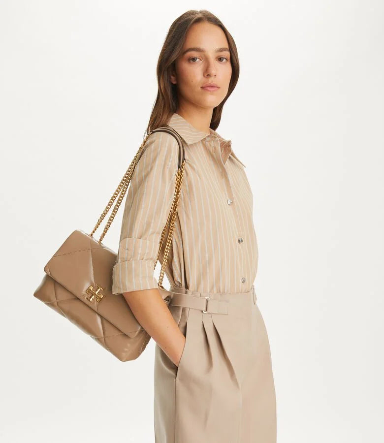 Tory Burch Kira Diamond Quilt Convertible Shoulder Bag (Khaki)