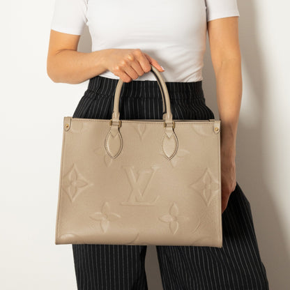 Louis Vuitton OnTheGo MM Large Tote Bag (Beige)
