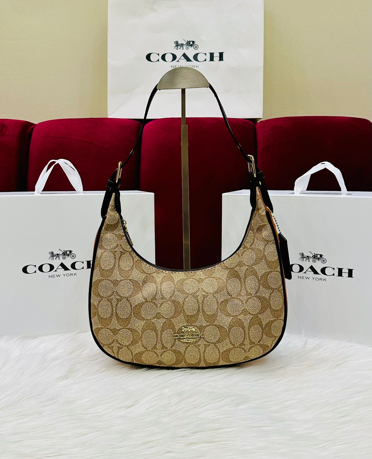 COACH Bailey Hobo Shoulder Bag Canvas Design
