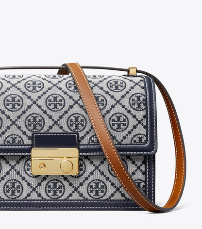 Tory Burch T Monogram Shoulder Bag (Navy)