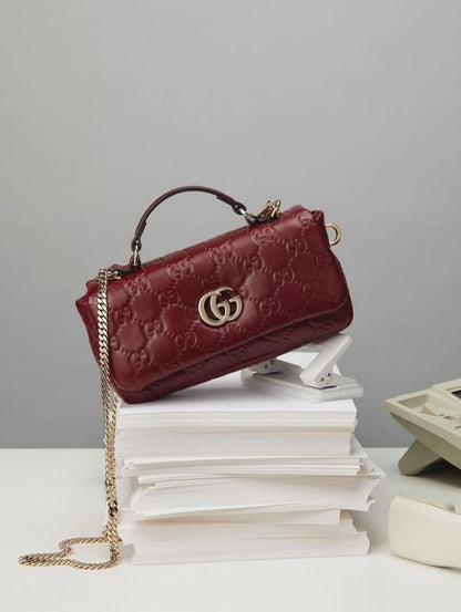Gucci GG Milano small top handle bag (Maroon)