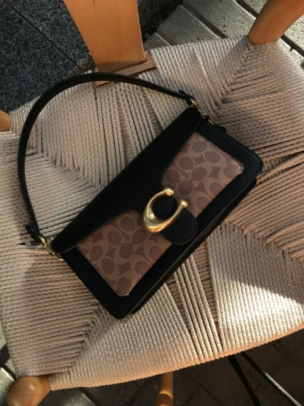 COACH Tabby 26 Black and Beige Canvas Design
