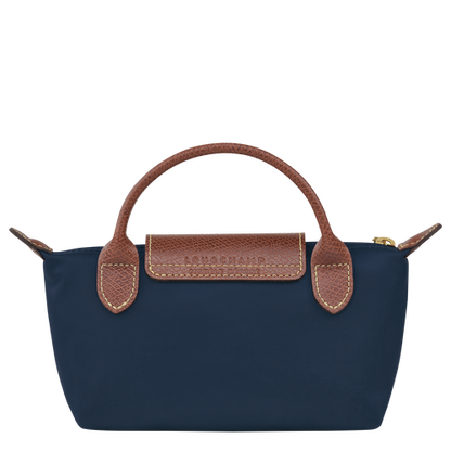 Longchamp Le Pliage Pouch with Handle (Navy Blue)