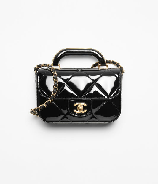 Chanel Metallic Mirror Calfskin Mini Top Handle Bag