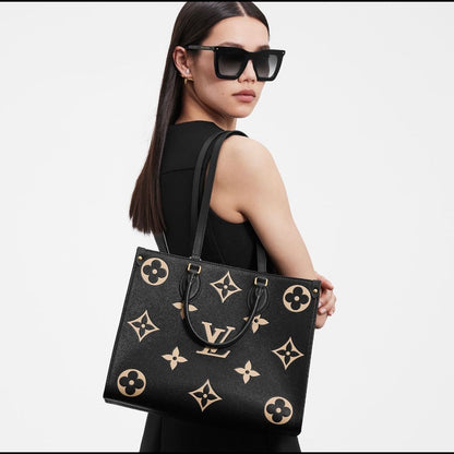 Louis Vuitton OnTheGo MM Large Tote Bag Monogram Emprinte (Black)