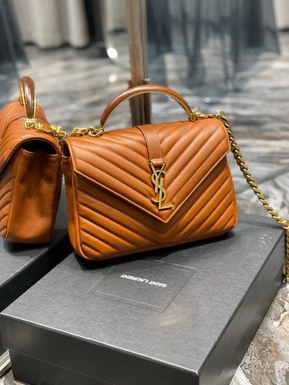 YSL College Chevron-quilted lamb leather Crossbody Bag