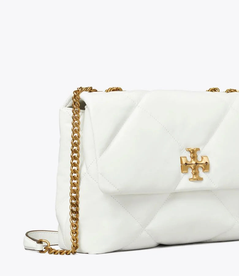 Tory Burch Kira Diamond Quilt Convertible Shoulder Bag (White)