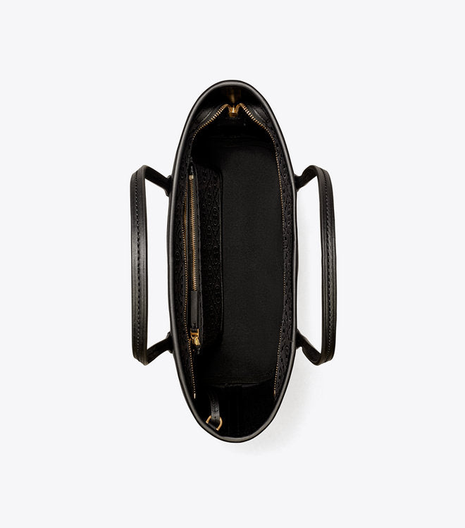 Tory Burch T Monogram Tote Bag (Black)