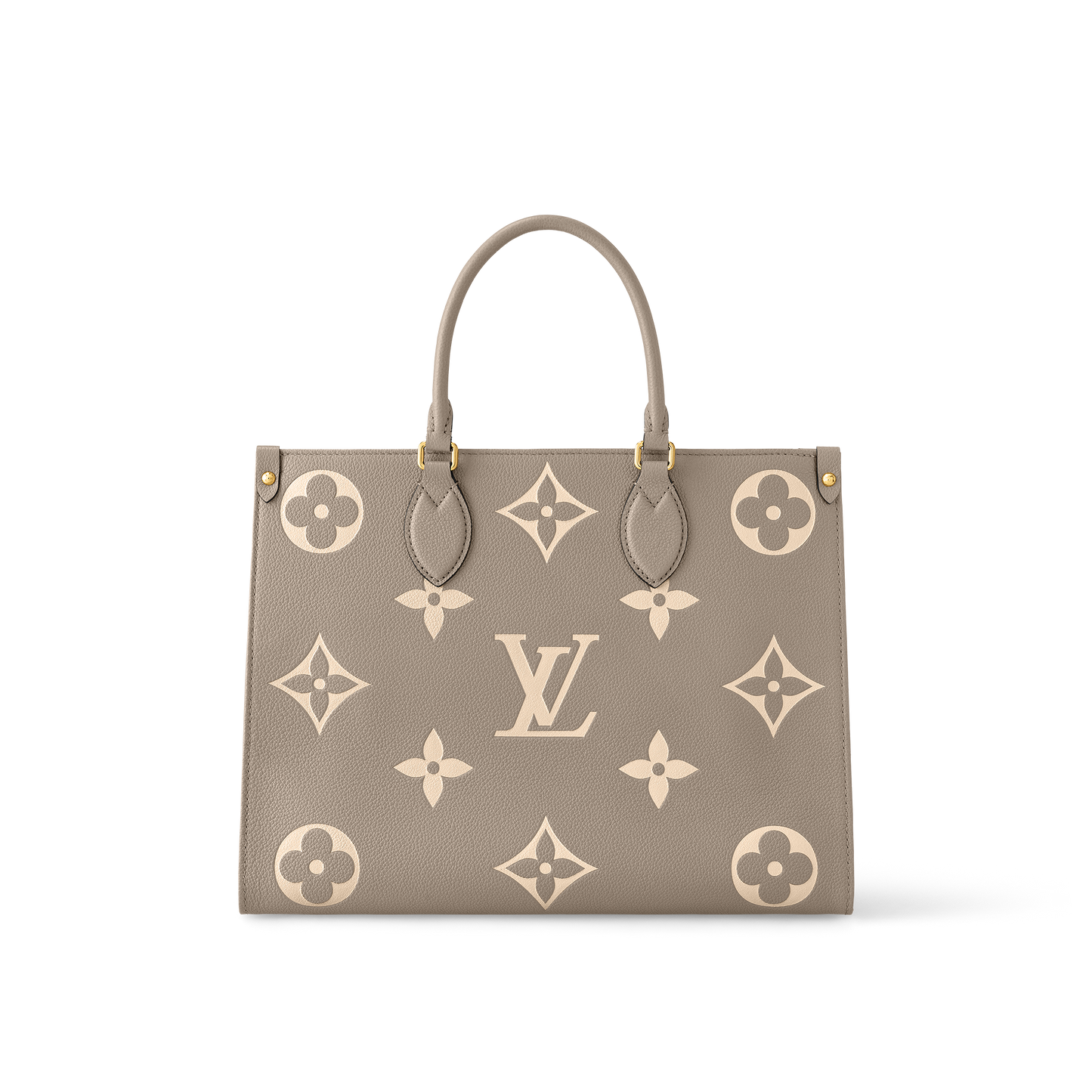Louis Vuitton OnTheGo MM Large Tote Bag Monogram Emperinte (Beige)