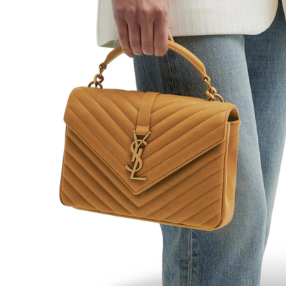 YSL College Chevron-quilted lamb leather Crossbody Bag
