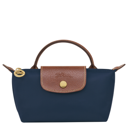 Longchamp Le Pliage Pouch with Handle (Navy Blue)