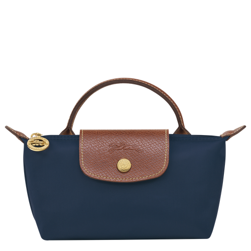 Longchamp Le Pliage Pouch with Handle (Navy Blue)