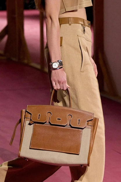 Hermes Fauve Barenia and Toile Swift Birkin 30 Tote