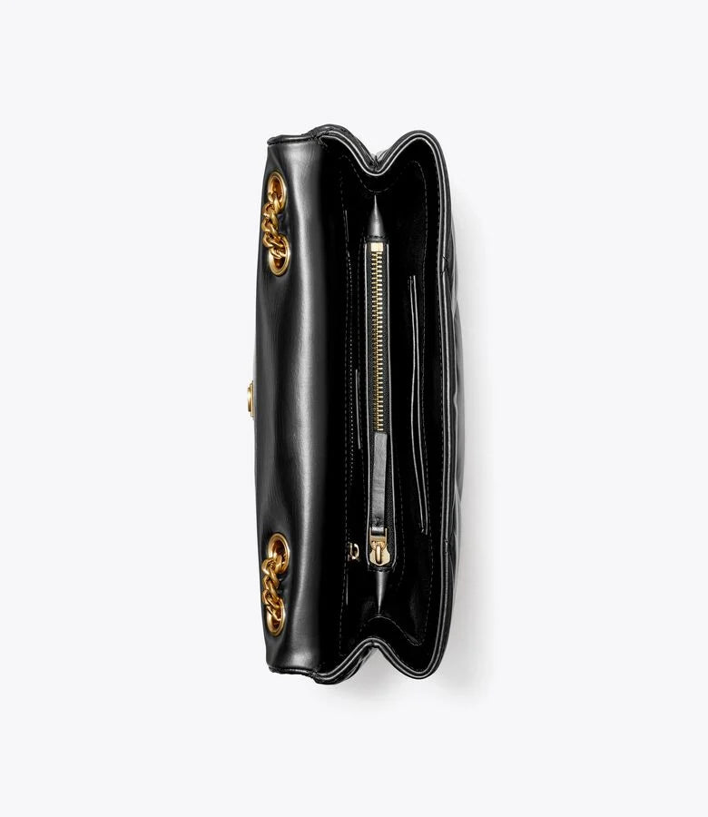 Tory Burch Kira Diamond Quilt Convertible Shoulder Bag (Black)