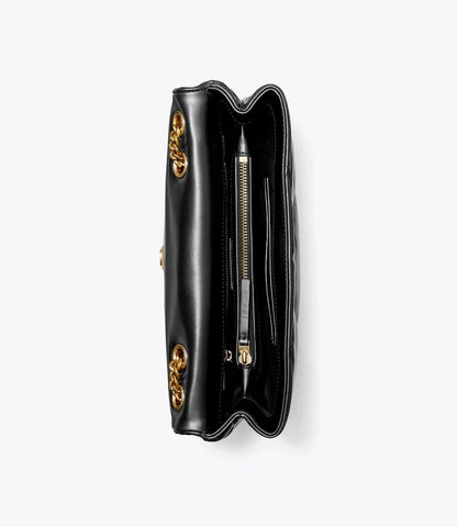 Tory Burch Kira Diamond Quilt Convertible Shoulder Bag (Black)