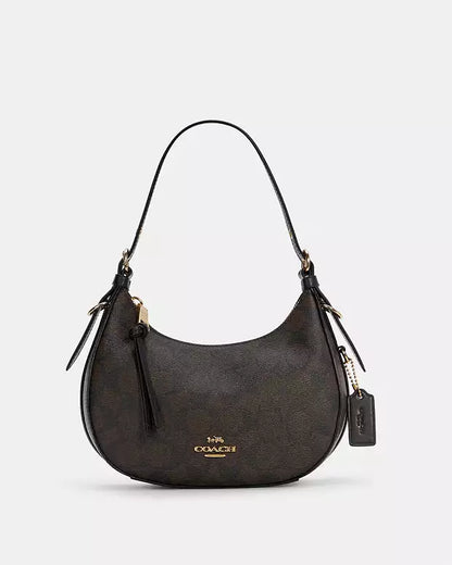 Coach Kleo Hobo in Signature Canvas (Dark Brown)