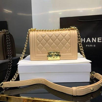CHANEL Boy Quilted Leather Shoulder Bag